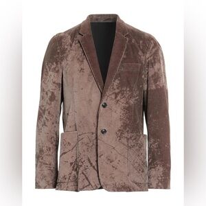 NWT Mauro Grifoni Ribbed Velvet Corduroy Blazer Sports Coat Brown IT Sz 54